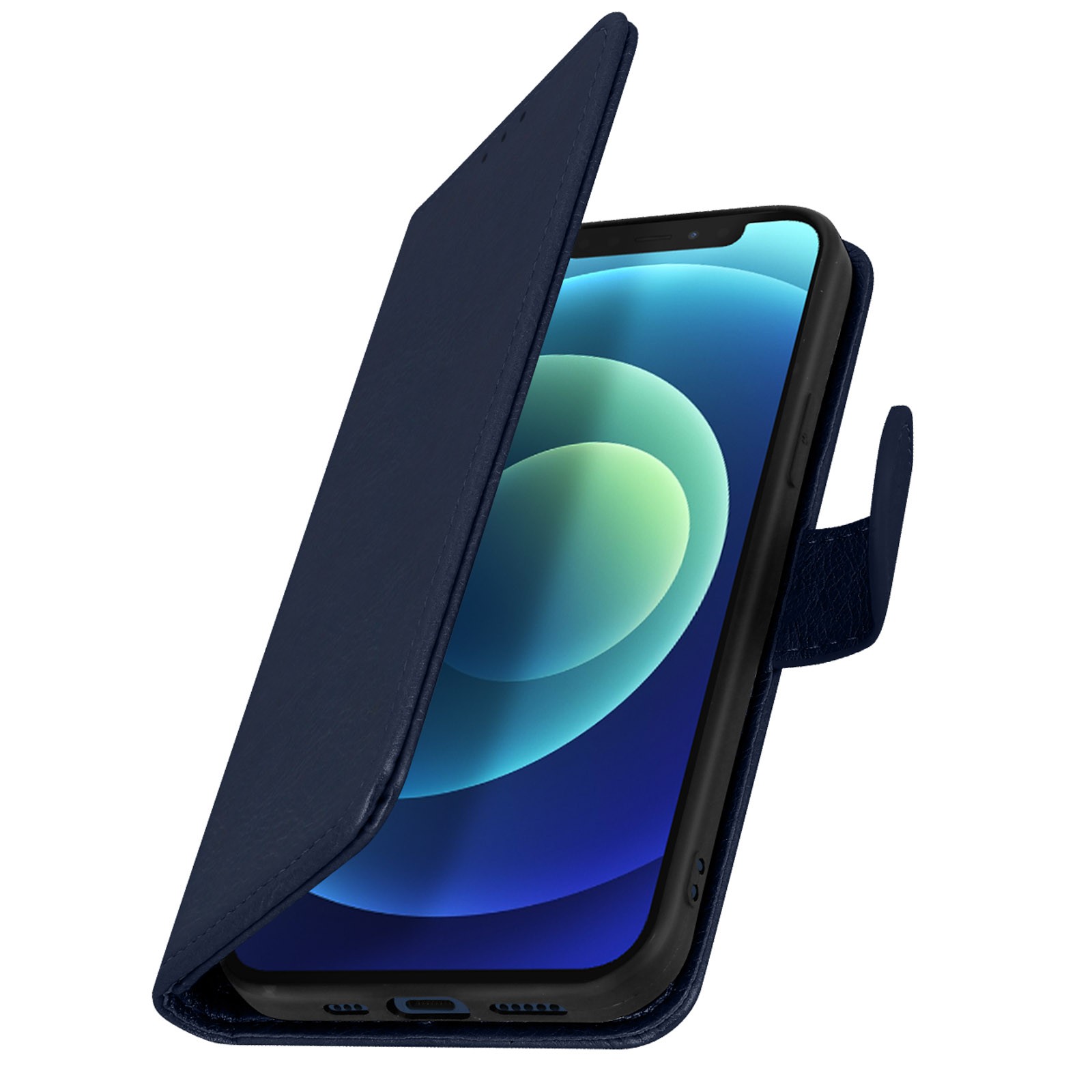 Coque intégrale pour iPhone 12 Pro avec support bleu - 2