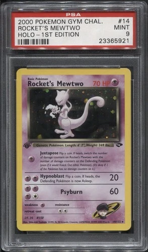 PSA 9 1st Edition Gym Challenge Rocket's Mewtwo 14/132 Holo Rare Pokemon TCG
