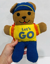 Vintage Johnson & Johnson Let's Go Backpack Bear Plush Stuffed *NO BOOK* BIN 40