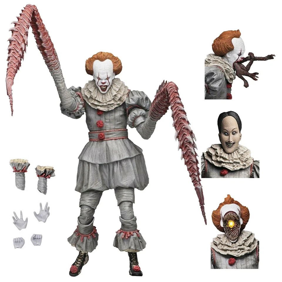 Figura de acción IT Ultimate Pennywise The Dancing Clown 2017 7" escala 1:12 NECA Foto 3 de 4