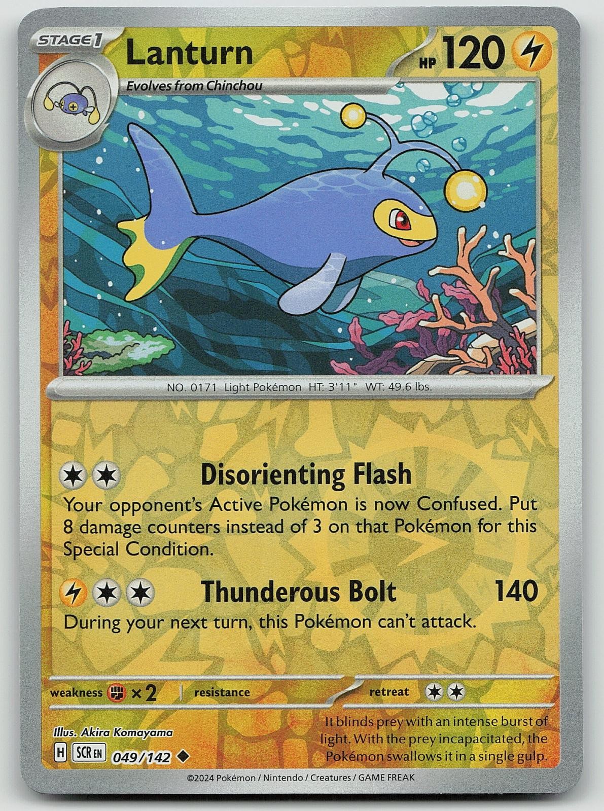 Pokemon Lanturn 49/142 Stellar Crown Uncommon Reverse Holo NM