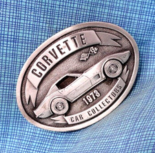 Corvette Car Collectors Belt Buckle LE 1973 Street To Exotic Car Vtg 80s.NOX059