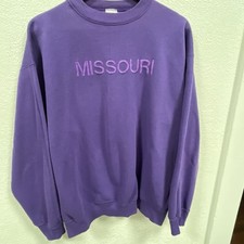 Vintage 90s Streetwear Mens XL Missouri Sweatshirt Purple Made In USA