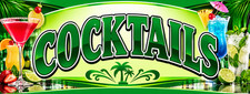 3ft x 8ft COCKTAILS  Vinyl Banner-  (CAN BE PERSONALIZED)