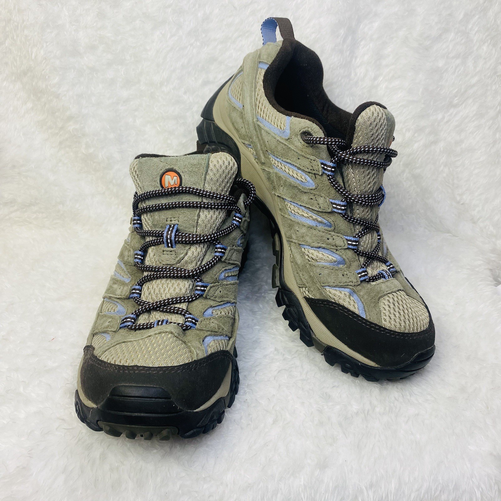 Merrell Moab Ventilatore Donna 10 Scarpe da Escursionismo Polveroso Oliva Vibram Impermeabile