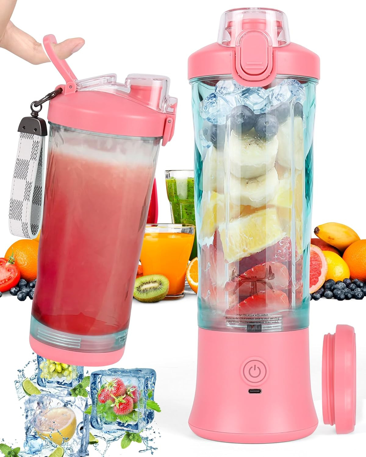 Frullatore Smoothie Portatile 600ml 4000mAh | Ideale Post-Workout