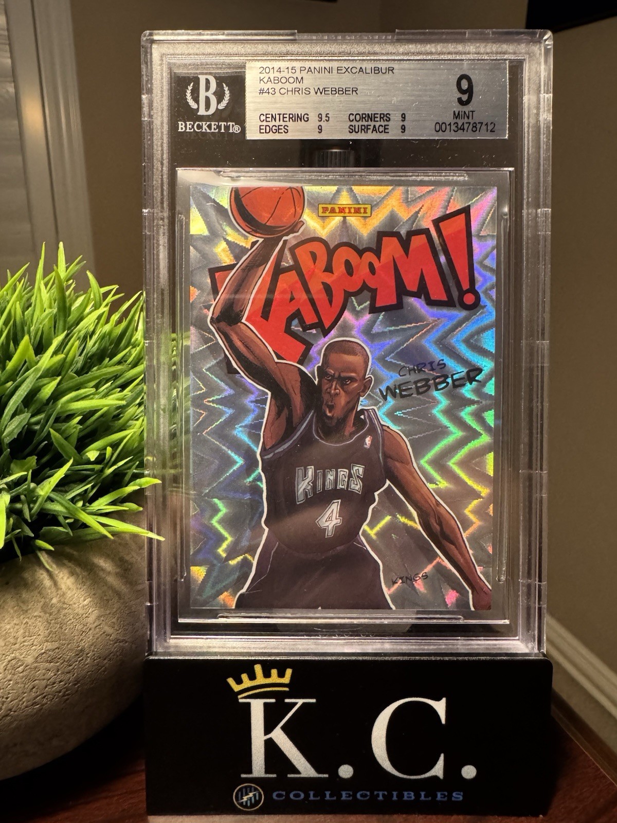 8712 Chris Webber 2014 Panini Excalibur #43 Kaboom! SSP BGS 9