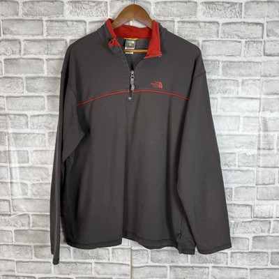 The North Face A5 Series Men XL Quarter Zip Pullover Gray Red French Terry Sweat