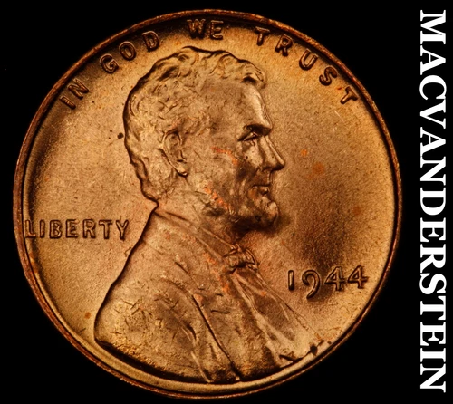 1944 Lincoln Wheat Cent- Red- Choice Gem Brilliant Uncirculated+++++ #J1789