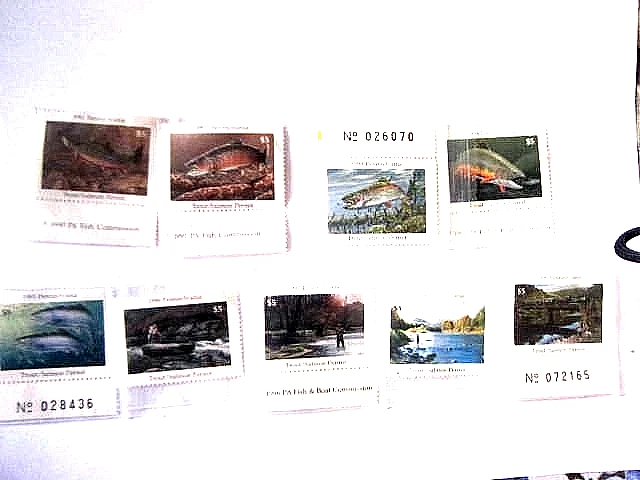 Pennsylvania Trout Stamps 1991-1999 Unissued Mint Condition - Image 2 of 4