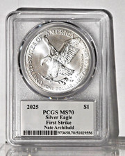 2025 American Silver Eagle PCGS MS70 FS Boston Legends Life Nate Archibald auto