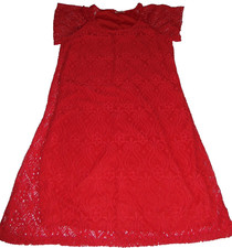~LN Women's BRITTANY BLACK Short Sleeve Lace Red Dress! Size M Super Cute:)~