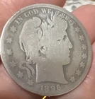 1896 Silver 1/2 Dollar, Barber Half Dollar 1896-O. F  ‼️ Circulated ￼New Orleans