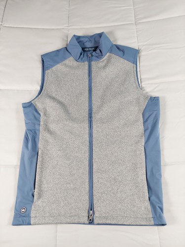 Peter Millar Vest Mens Small Blue Gray Cambridge Hybrid Full Zip Crown Crafted - Picture 4 of 15