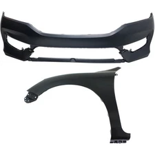 Front Bumper Cover Kit For 2016-2017 Honda Accord Sedan Primed With Fender