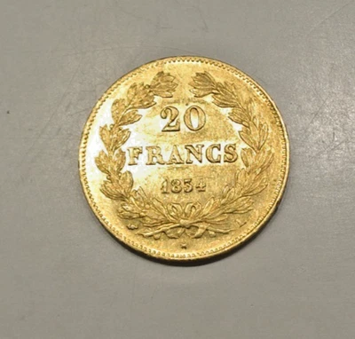 LOUIS PHILIPPE 20 FRANCS OR /GOLD 1834 L = BAYONNE SUP RARE état peine 20824 - Photo 1/2