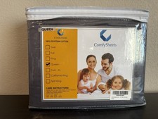 1000 Thread Count Queen 6-Piece Sheet Set 100 Egyptian Cotton Gray New