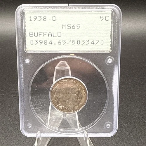 🔥Gorgeous 1938-D Buffalo Nickel MS65 OGH