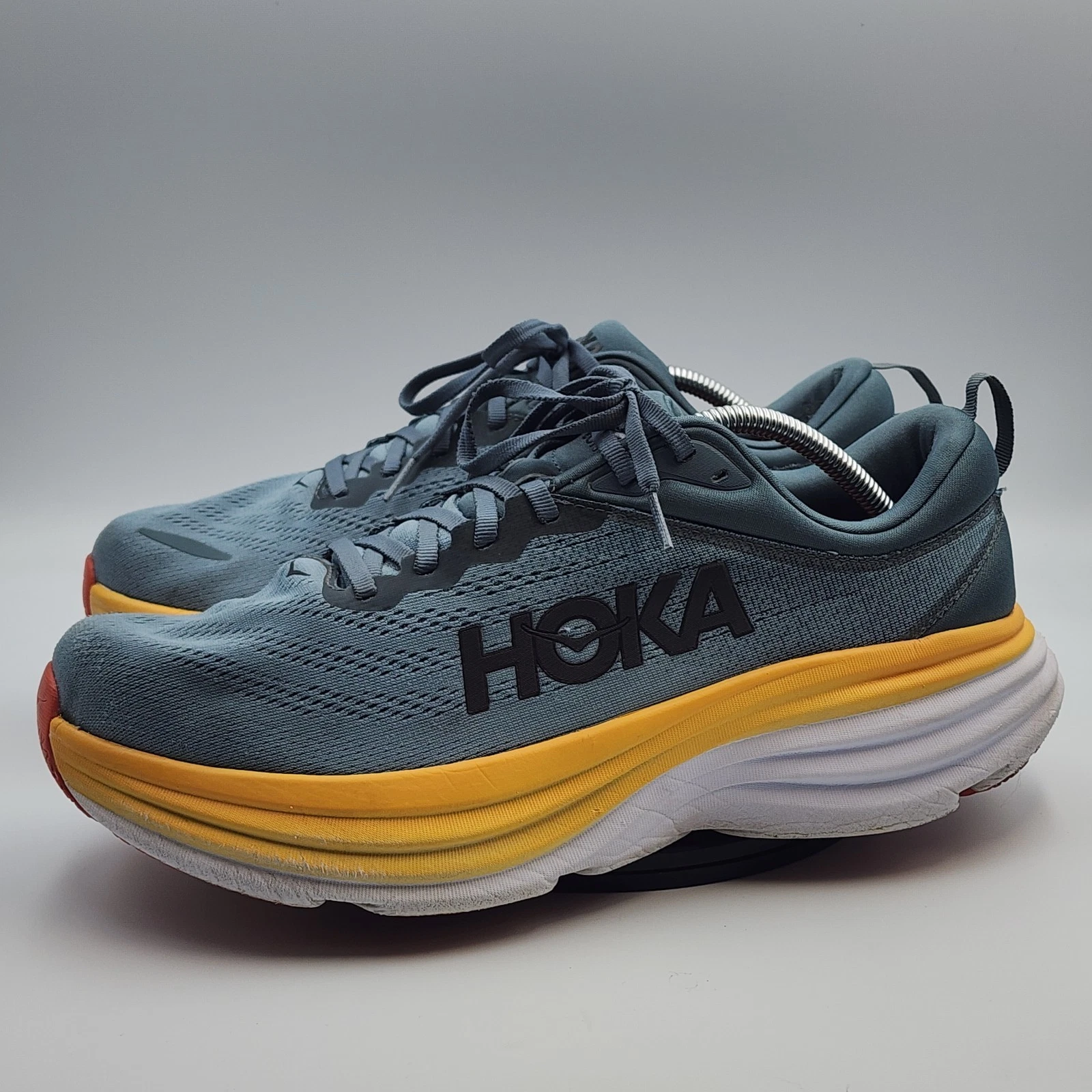Men’s Size 11.5 D- Hoka One One HOKA Bondi 8 Goblin Blue Yellow Running