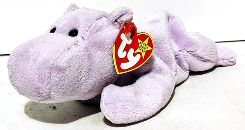 TY Beanie Baby - Happy - 9" Hippo - Stuffed Toy - Tags - Vintage 1993