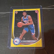 2025-26 Bowman Chrome Basketball VJ Edgecombe True yellow Rookie /75 SSP 76ers 