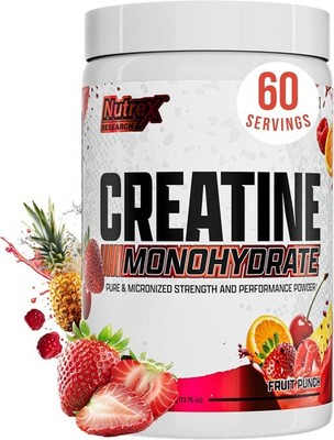 Nutrex Creatine Mono Powder - 5g Micronized - Fruit Punch Flavor - 60 servings!