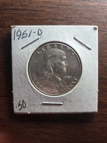 1951 Benjamin Franklin Half Dollar UNCIRCULATED Protective Sleeve 90% Silver