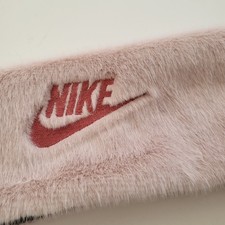 NIKE womens Faux Fur headband Signature Logo Pink
