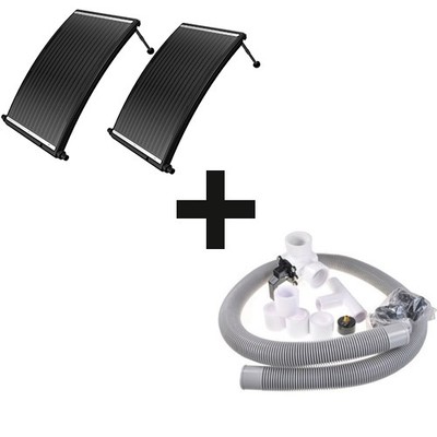 2x Sonnenkollektor Curve für Pool Solarheizung Poolheizung Solarmodul+Bypass kit