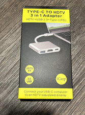 USB-C to HDMI 4K Adapter 3-in-1 Hub, USB 3.0 PD Fast Charge Port, for MacBook,