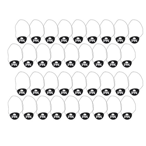 36pcs Pirate Eye Patch Black Felt White Skull Decoration For Birthday Party - Picture 19 of 22