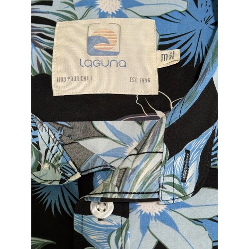 Laguna Herren M Hawaiihemd blau tropisch Blumen Aloha Knopfleiste Urlaub - Bild 4 von 7