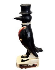 Old Crow Vintage Kentucky Straight Bourbon Whiskey Ceramic Decanter Black Crow