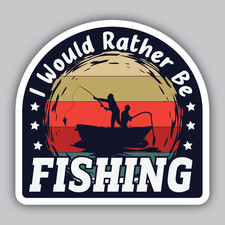 Rather Be Fishing Vinyl Stickerdecal -bait -rod -reel -lures -tackle -line