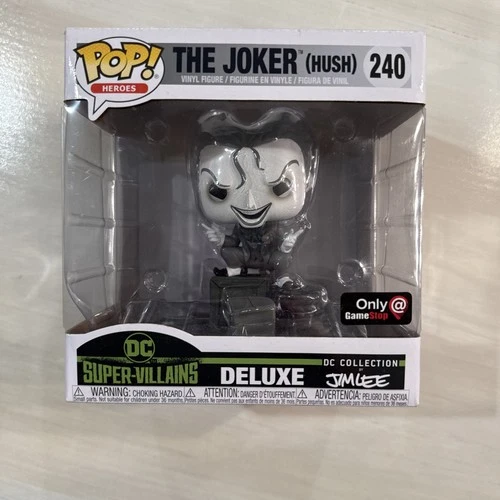 Funko Pop Deluxe Heroes The Joker Hush #240 Black and White GameStop Exclusive
