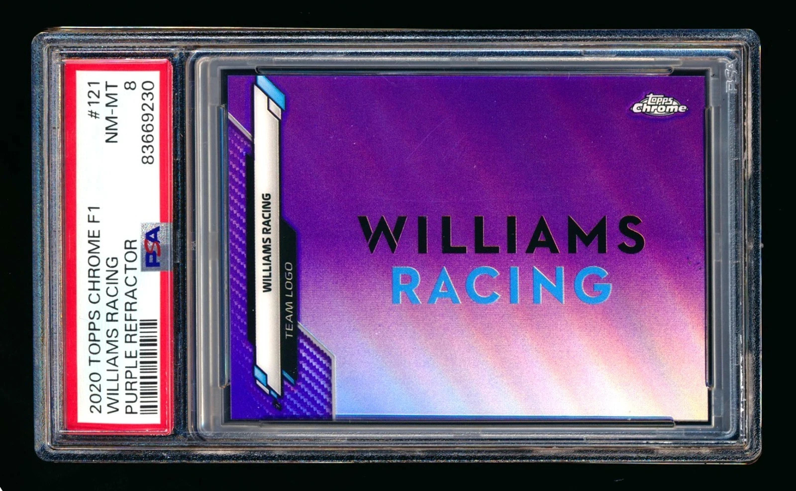 2020 Topps Chrome F1 Williams Racing #121 Purple Refractor /399 Psa 8