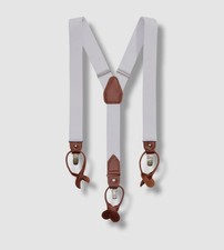 Club Room Men's White Stretch Clip Convertible End Brace Suspenders