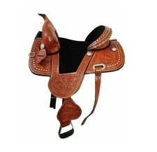 Premium Western Treeless Saddle Lightweight, Flexible & Comfortable Ride 16 Inch