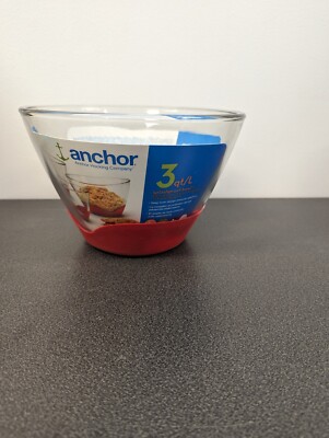 Anchor Hocking 3L Tempered Glass Splashproof Bowls with a Non-Skid Base