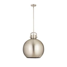 Innovations Newton Metal Sphere 16" Stem Pendant, SN/SNM - 410-1SL-SN-M410-16SN