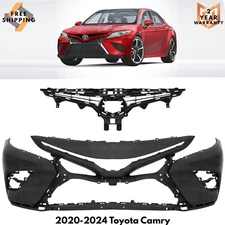 Front Bumper Cover & Grille Assembly Kit For 2020-2024 Toyota Camry
