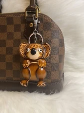 leather Koala bag charm Keychain Car Key Fob brown handmade gift new