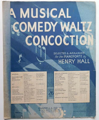 Vintage Noten Klavier A Musical Comedy Waltz Concoction 1930er Henry Hall