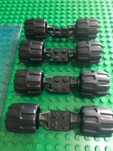 LEGO Wheel Set 8 BLACK Star Wars Crawler / Space Wheels & Suspension Axle Bricks - Afbeelding 1 van 5