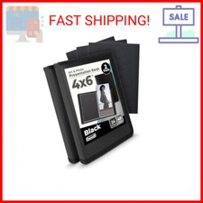 Dunwell Small Photo Album 4x6 with Black Mounting Paper 2-Pack, Black , 4 x 6 P