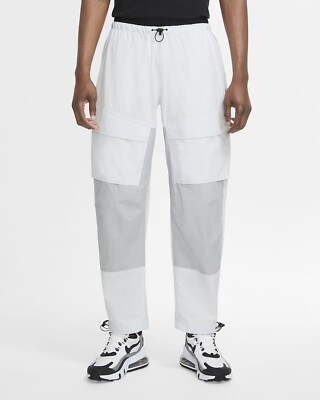 Nike Men s  Sz L Sportswear Tech Pack Woven Pant Pure Platinum Jogger CU3761-077