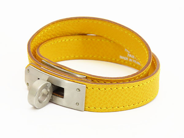 Hermes Kelly Double Tour Bracelet Star Mark Yellow Silver Hermes Kelly Double Tour Bracelet Star Mark Yellow Silver