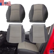 For 09-12 RAM 1500 2500 3500 Driver & Passenger Bottom & Back Seat Cover Gray