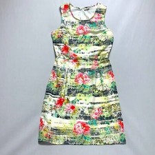 Floral Sheath Dress Women’s Medium Black White Pattern Flowy Lightweight Office