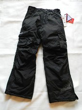 NEW SKI GEAR YOUTH BLACK THERMATECH CARGO SKI PANTS SIZE MEDIUM 10 - 12